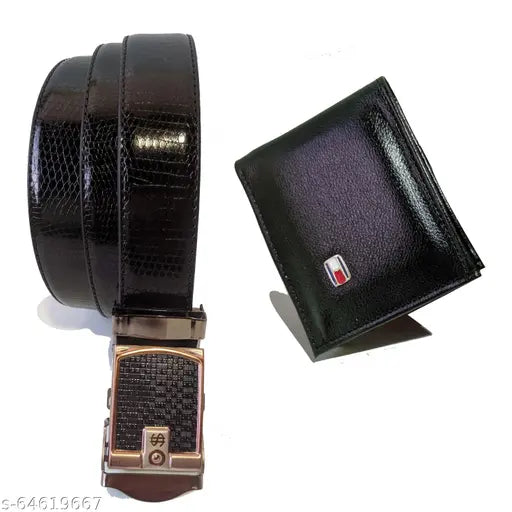 Nothing Official Men's Belt and Wallet Combo Black