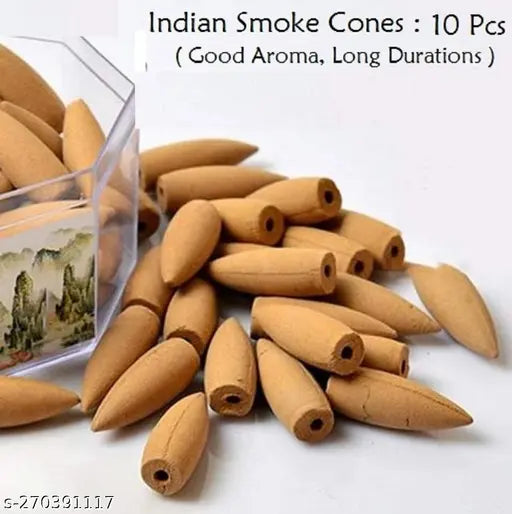 Ketli Smoke Fountain with 10 Free Smoke Backflow Scented Cones / Tea Pot Shaped Backflow Insence Burners for Home Decor / Pooja (14 cm )