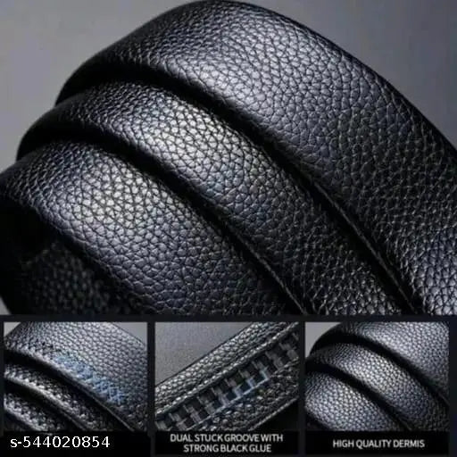 Stylish unique designer casual Man / boys black Leather belt purse wallet watch combo pack set of 4 pics for men boys