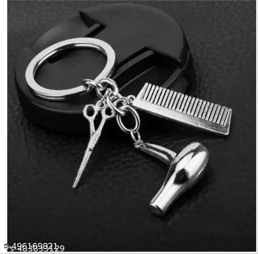 RSB Hair Dryer Comb Scissors Keychain Key Chain HairDryer Scissor Comb Charm Pendant Salon Keychain Keyring,Hair Stylist Gift Keychain for Salon Owner