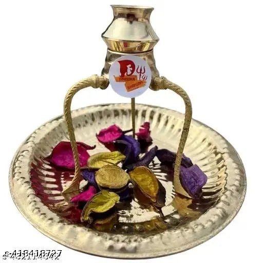 Shiva Ling | Shivling with Brass Plate, Kalash with Stand |