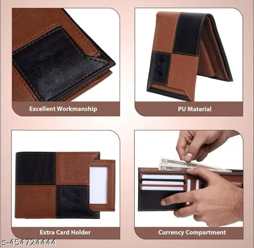 PU Leather Wallet for Men 9 Slot Card Holder Wallet Credit Debit Card Holder  Wallet ATM Card Wallet for Boys Zipper Coin Purse for Men & Women