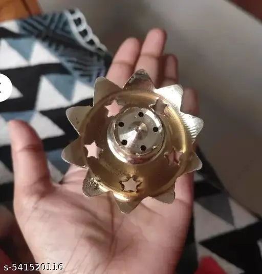 Traditional Brass Agarbatti Stand | Pital Incense Holder | Handcrafted Brass Incense Stick Holder – 6 cm x 7.5 cm