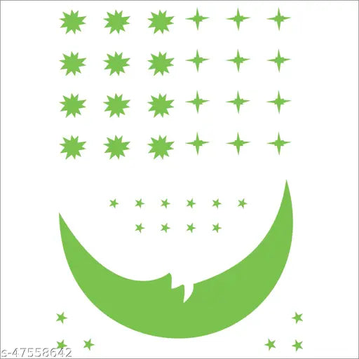 Grahak Trend Florucent Night Glowing Radium Sticker( 201 Stars Big and Small, 1 Moon,1 Rocket,1 Astronaut, 1 Farry, 1 Shuttle, 1 Planet Orbit )