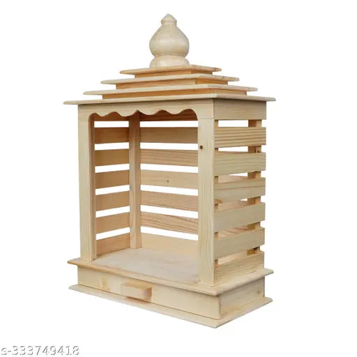 SIZE MEDIUM  10x15x4.5 Inches Beautiful Handcrafted Decorative Wall Mandir/Temple For Mutlipurpose Use.