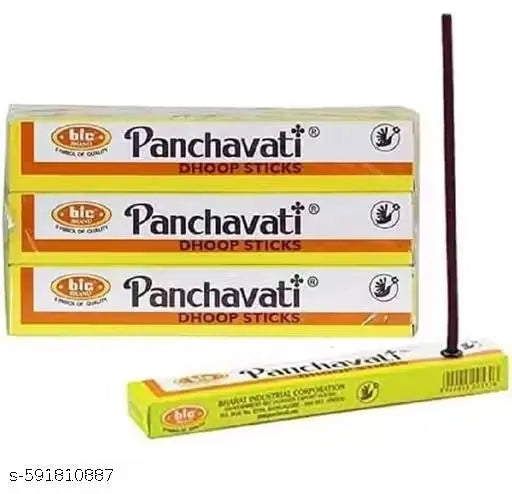 Pack of 6 (10 Sticks Per Box) Panchavati Premium Incense Scented Dry Dhoop Sticks Pure Natural For Aroma & Smoke, Home Temple Worship, Peace & Harmony, Purification, Positive Energy, Havan Poojan, Aarti