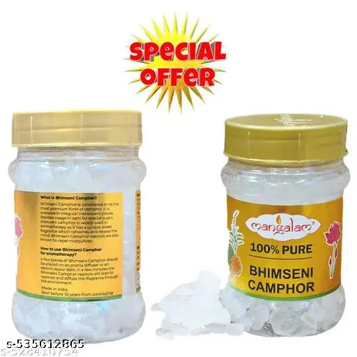 Bhimseni camphorr Pure Kapoor 50g (Pack of 2) Bhimseni Kapur for Puja & Havan | Shudh kapoor for Diffuser & Dani