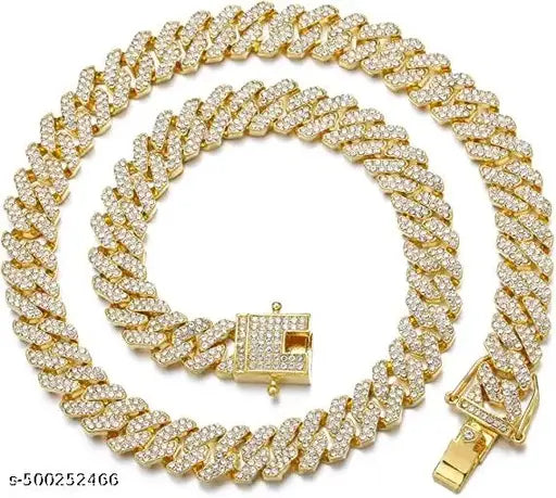 Mc Stan Chain Cuban Link Chain for Men Women girls gents Miami Necklace Iced Cubic Zirconia diamond chain Sterling Silver Chains Long Stainless Steel Ice Rhinestone Hip hop Stylish Rapper