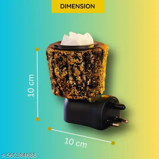 Electric Wooden Kapoor Diffuser | Premium Bark Design Camphor Diffuser for Pooja, Meditation, Home Fragrance & Mosquito Repellent