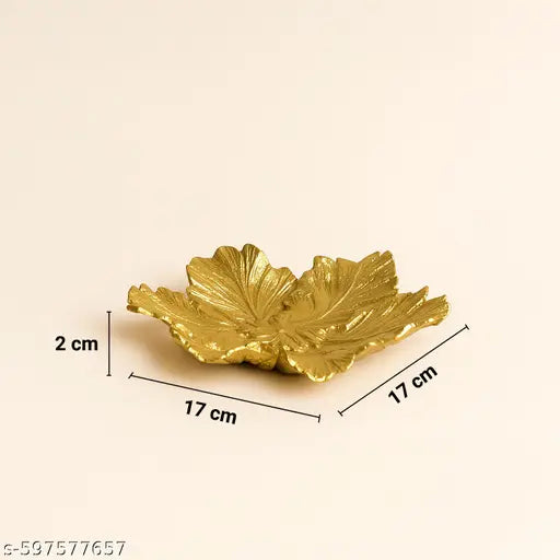 Market99 Glossy Golden Aluminium Decorative Dish | Embossed Accent Platter for Dining Table, Living Room & Center Table | Designer Tray for Festive Gifting, Home Décor & Stylish Display