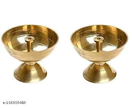 Pyali Deep Pure Brass Akhand Diya Combo (Pack of 8)