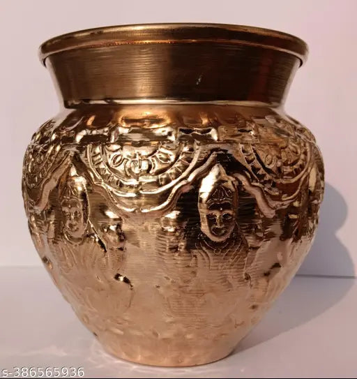 Pure Copper Ashta Lakshmi Kalasam Copper Ashtalakshmi Kalash Sombu Lota ( 4 inch ) Copper Ashta Lakshmi Kalasam Copper Ashtalakshmi Kalash Sombu Lota