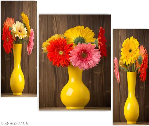 JD Set of 3 Flower Painting For Living Room 12 Inch x 18 Inch