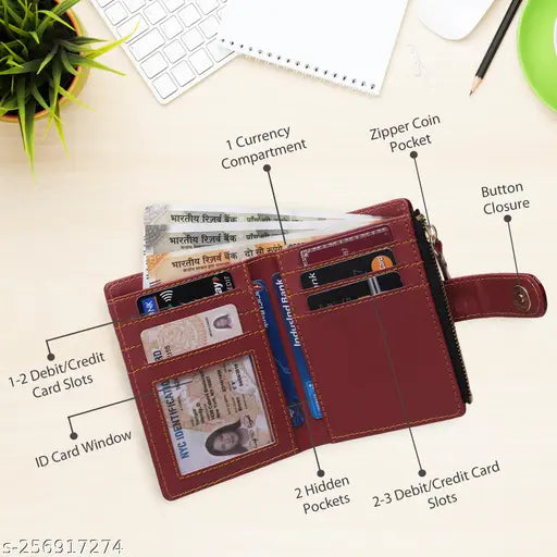 TnW Small Women's Wallet -PU Leather Multi Wallets | Credit Card Holder | Coin Purse Zipper -Small Secure Card Case/Gift