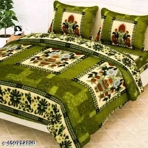 Fleece Warm Winter Bedsheets for Double Bed King Size with 2 Pillow Covers,Woolen Bedsheets for Double Bed,90X100 Inches