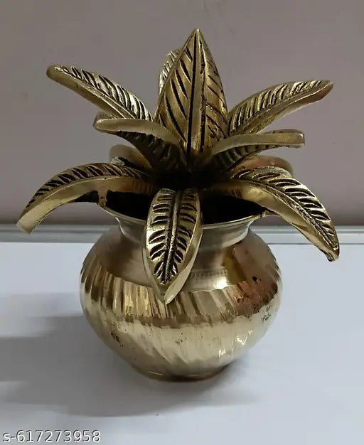 AKSHYA KALASH/KUMBH KALASH PURE BRASS MADE SIZE 6 *3 INCH FOR POOJA GHARAND GIFT PURPOSE ALSO