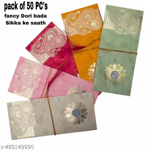Vibrant 1rs coin Multicolor Festival Envelopes (Pack of 50) | Premium Quality for Puja, Weddings, Diwali, Eid & Special Occasions"