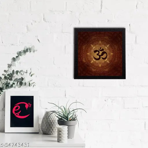 H'Decor Om Symbol Satin Matt Textured UV Art Painting