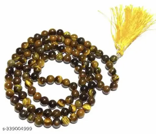 MORMUKUT Rare Gems Gallery Genuine Tiger Eye Mala 108 Beads| mala| tiger eye mala| gems mala| spiritual mala| beads mala