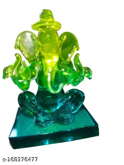 Crystal Two Face Light Green Color Ganesha Idol For Home Temple Decoration, Ganesh Idol For Car Dashboard, Ganesha Statue, Ganesh Ji Murti, Ganesh Idol, Ganesh Chaturthi Decoration .