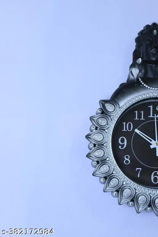 Wall clock yadi yogi Black silver