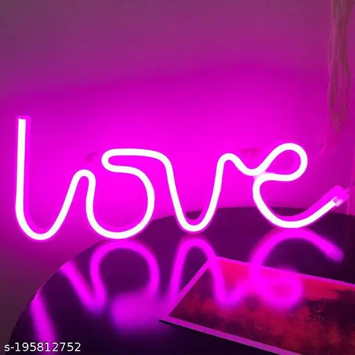 X4cart pack of 1 Love Neon Led Light Sign for Love Room Decoration Accessory, Table Decoration, Gifts, Night Light with (USB)(PINK) || Love light lamp || Love Neon Lights || Love Lighting gift ||Love Lights || Love Neon Light