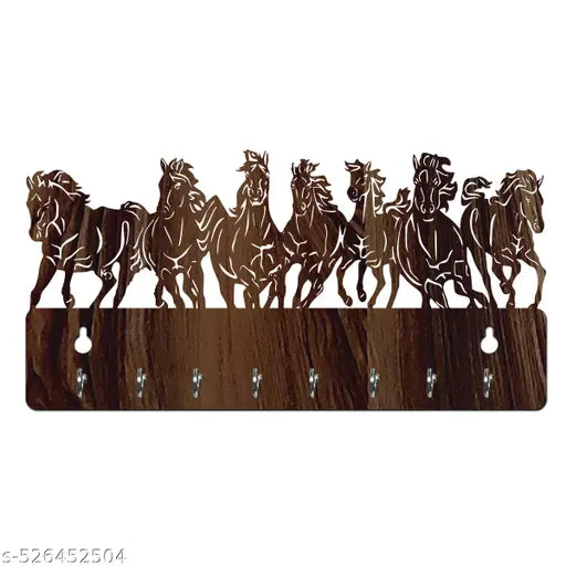 Cloqo Decor -Horse Design Mask Holder Wood Key Holder -041