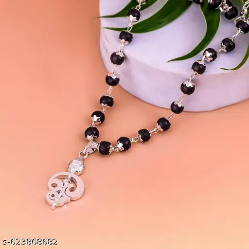 Karungali silver plated mala with Murugan Vel Locket original Ebony wood Beads primium Quality 8 mm 54 Beads Lab certified