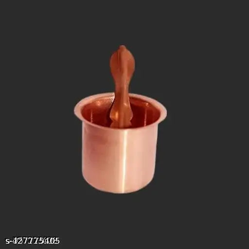 PURE Copper Puja Panch Patra with Achmani Pali for Puja Purpose
