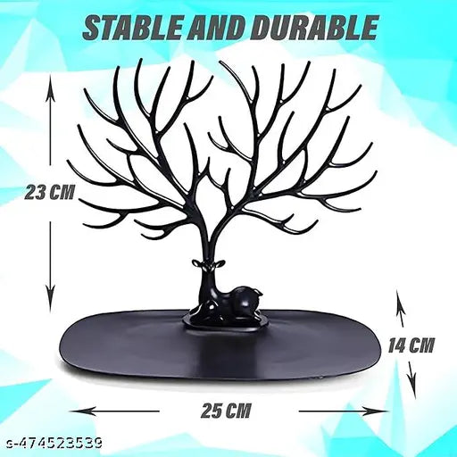 VIKUU Tree Key Wall Holder Self Adhesive Wall Door Hook Hanger Bag Keys Sticky Holder Wall Mount Wooden Key Ring Holder, Key Hanger, Wood Home Office Shope (Black Color)