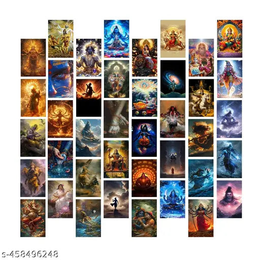 Hindu Mythology Poster Card Set – 40 Divine Prints Size-A6