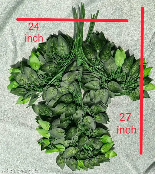 The Decor Affair 6Pcs- Artificial Banyan Leaves Plastic Tree Branches Plant,Maple Leaf and Silk Flowers and Leaves, Plastic Vines Leafs. (Green)