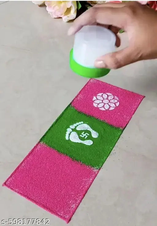 Rangoli Stamp Filler Set of 12 pcs | Rangoli Dabbil Rangoli Making Kit | Rangoli Stencils for Indoor/Outdoor Decorative Rangoli