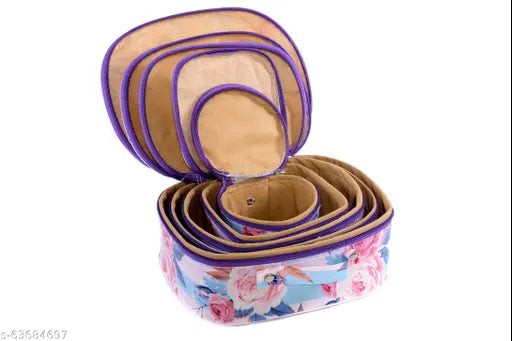 Set Of 5 Kit Vanity Boxes | Women's Makeup Bindi & Jewellery Storage Bags | Multipurpose boxes Fashionable Supreme Quality Vanity boxes | Pack Of 5