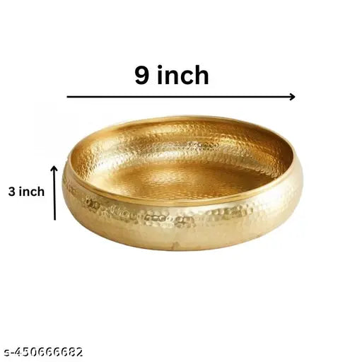 Elegant 9-Inch Hammered Urli Bowl for Floating Flowers and Tea-Light Candles | Ideal for Home, Office, Diwali Decorations, and Festive Table Decor