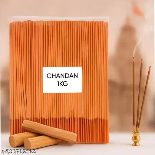 Chandan Incense Sticks – Sandalwood Agarbatti for Pooja, Puja, Home Freshness, Prayer, Positive Energy | Long Burning (35–40 Mins), Handcrafted, Low Smoke | Pack of 1000 GM