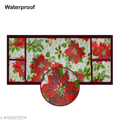 Nicasa HD Preimum Quality Fridge Top Cover with 1 pec of Handlle and 3 pec of Fridge Mat - Set of 5
