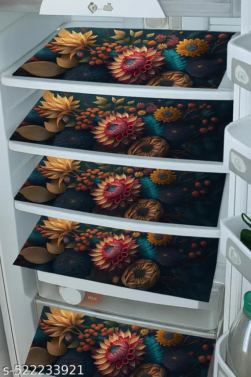Double Door or Single Door Fridge Cover  Fridge Combo Set of 1 Fridge Top Cover 1 Handle Covers and 4 Fridge Mats  Refrigerator Cover