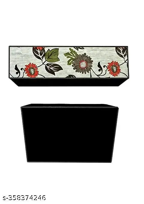 AC Covers 1.5 Tons Indoor Unit Only | All Weather Covers | Protection from Dusts, Insects and Corrosion | Winter Friendly | Elastic Stretchable | Attractive Digital Prints | (RED -BIG FLOWER)