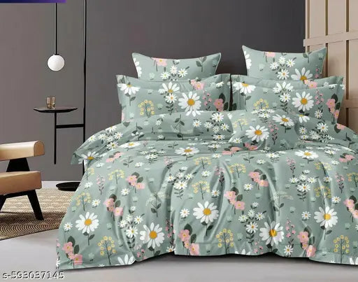 MANIQATEX  Double Bed Bedsheet With 2 Pillow Covers(20x30 Inc..),Bedsheet(90x100 Inch)