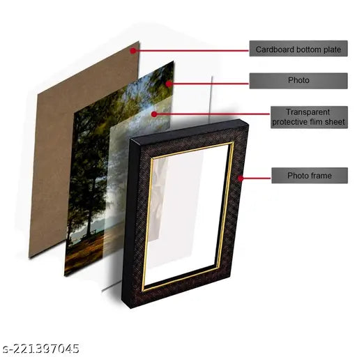 Hawai Lord Viswakarma Wall Hanging Designer Photo Frame for Home Office Business Place 36x26cm SFDI248BLKFRM