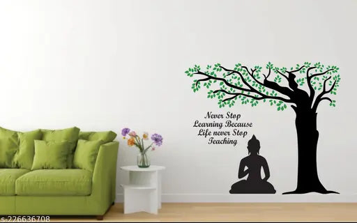 meditation budha with green tree