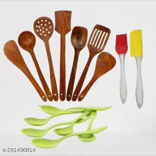 Wooden Kitchen Spoons Set Of 15