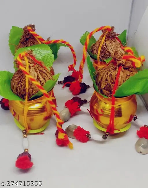 Bachapan Mangal Kalash Golden/Mangal Ghat/Mangol Ghat for Hanging  Pack of 2