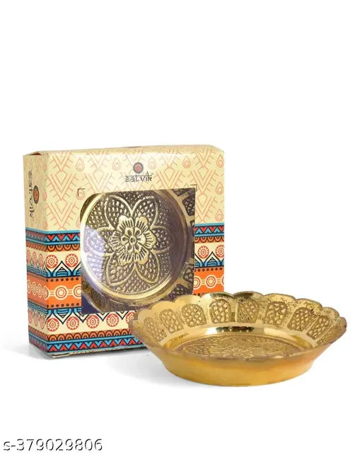 Brass puja plate pack of 6