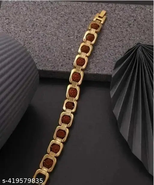 Sacred Connection,GOLD PLATED RUDRAKSH BRESLATE ,RAKHI ,RUDRAKSH RAKHI ,NEW STYLE BRESLATE FOR MAN