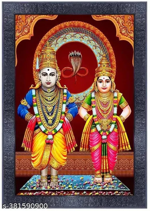 PnF Shri Vitthal RukminiReligious Wood Photo Frames with Acrylic Sheet (Glass) for Worship/Pooja 20436