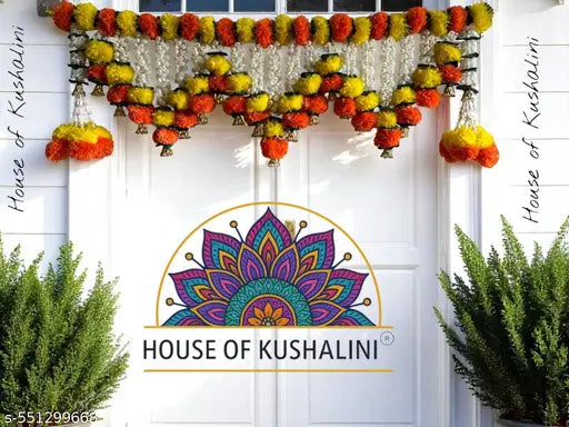 Thoranam Hanging Toran Home Decoration Marigold Toran Badhanwar for All Festival and Religious Celerabration (Fits all Doors, 40 Inch/100 cm)