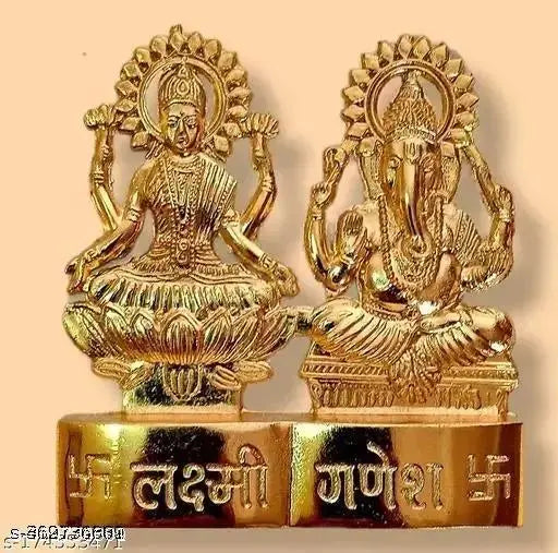 Metal Lakshmi Ganesh Statue - Diwali Home Decoration Items - Lakshmi Ganesh for Diwali Showpiece