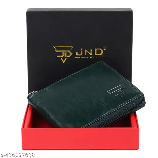 Genuine Leather Zipper Wallet RFID Secure Large Capacity Double Fold Multi-Card Leather Wallets for Men and Coin Purse.